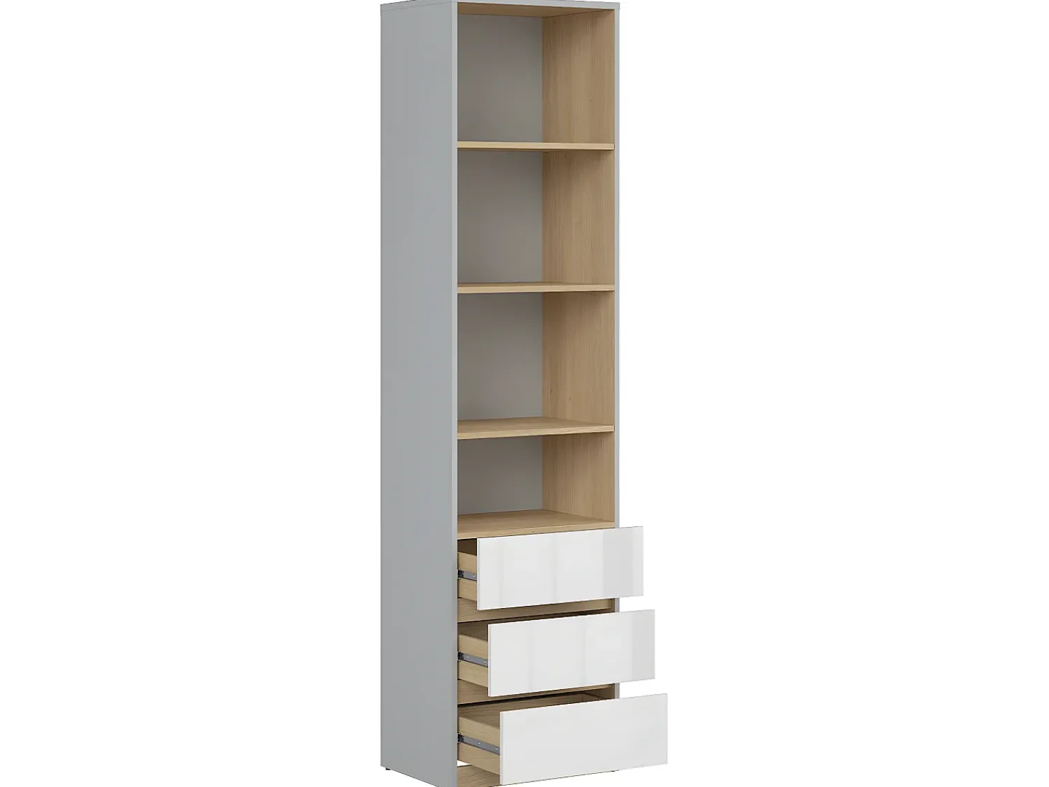 Petits-Meubles Biblioteca 3 gavetas Pop e branco 200cm^ Biblioteca