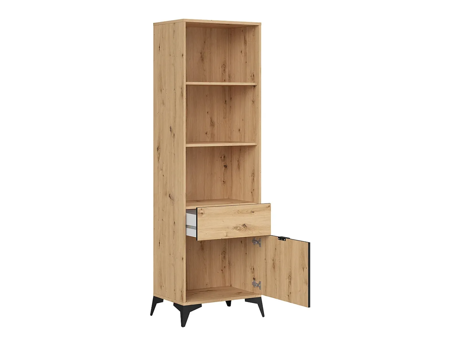 Biblioteca*Petits-Meubles Biblioteca 1 porta 1 gaveta Mao madeira 197cm Natural claro