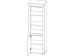 Biblioteca*Petits-Meubles Biblioteca 1 porta Kasla madeira e antracite 195cm Cinzento