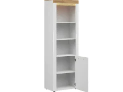 Petits-Meubles Biblioteca 1 porta Nara branco e madeira 205cm^ Biblioteca