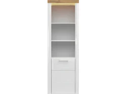 Petits-Meubles Biblioteca 1 porta Nara branco e madeira 205cm^ Biblioteca