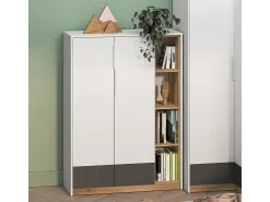 Biblioteca|Petits-Meubles Biblioteca 2 portas 1 gaveta Ronan 140cm Branco
