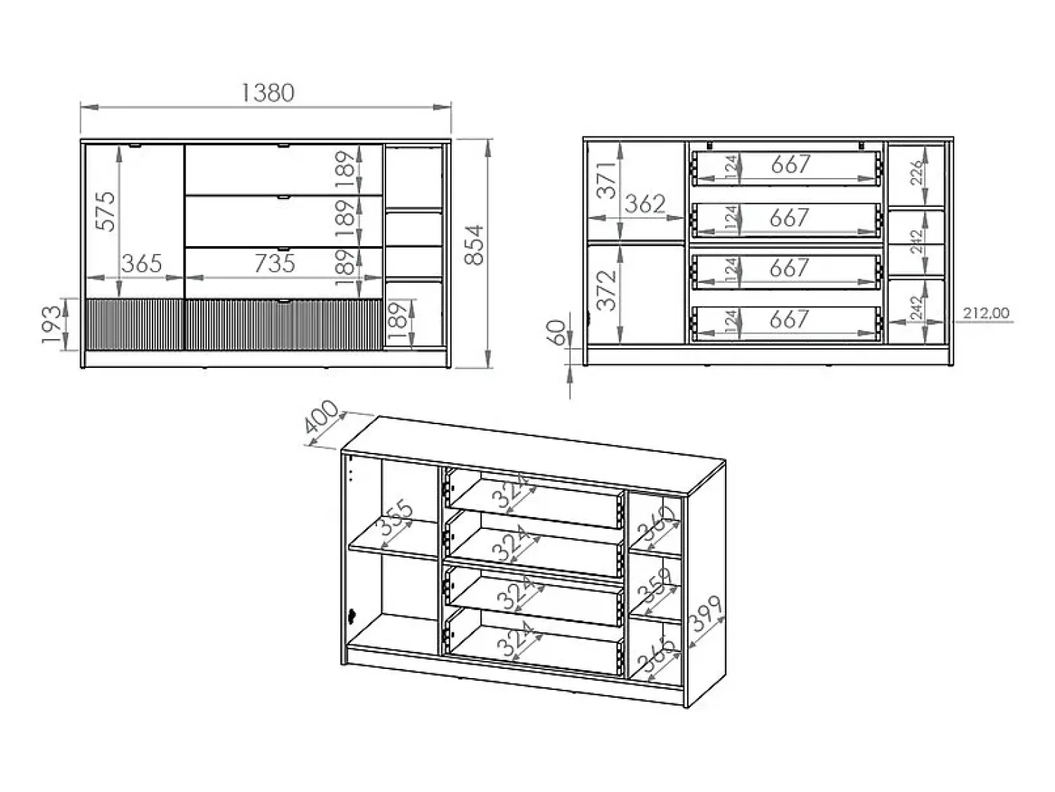 Biblioteca|Petits-Meubles Biblioteca 2 portas 1 gaveta Ronan 140cm Branco