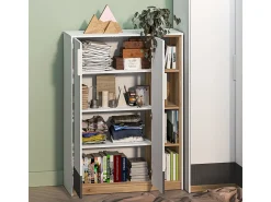 Biblioteca|Petits-Meubles Biblioteca 2 portas 1 gaveta Ronan 140cm Branco