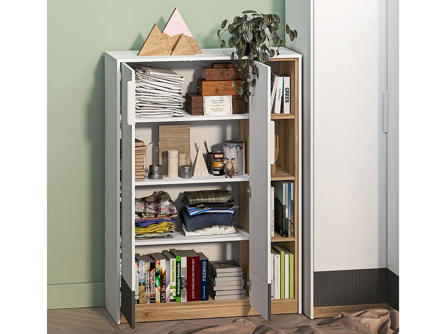 Biblioteca|Petits-Meubles Biblioteca 2 portas 1 gaveta Ronan 140cm Branco