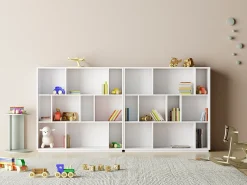 Herdasa Biblioteca 3 prateleiras - A117cm x C119cm x P32cm - Nack^ Biblioteca