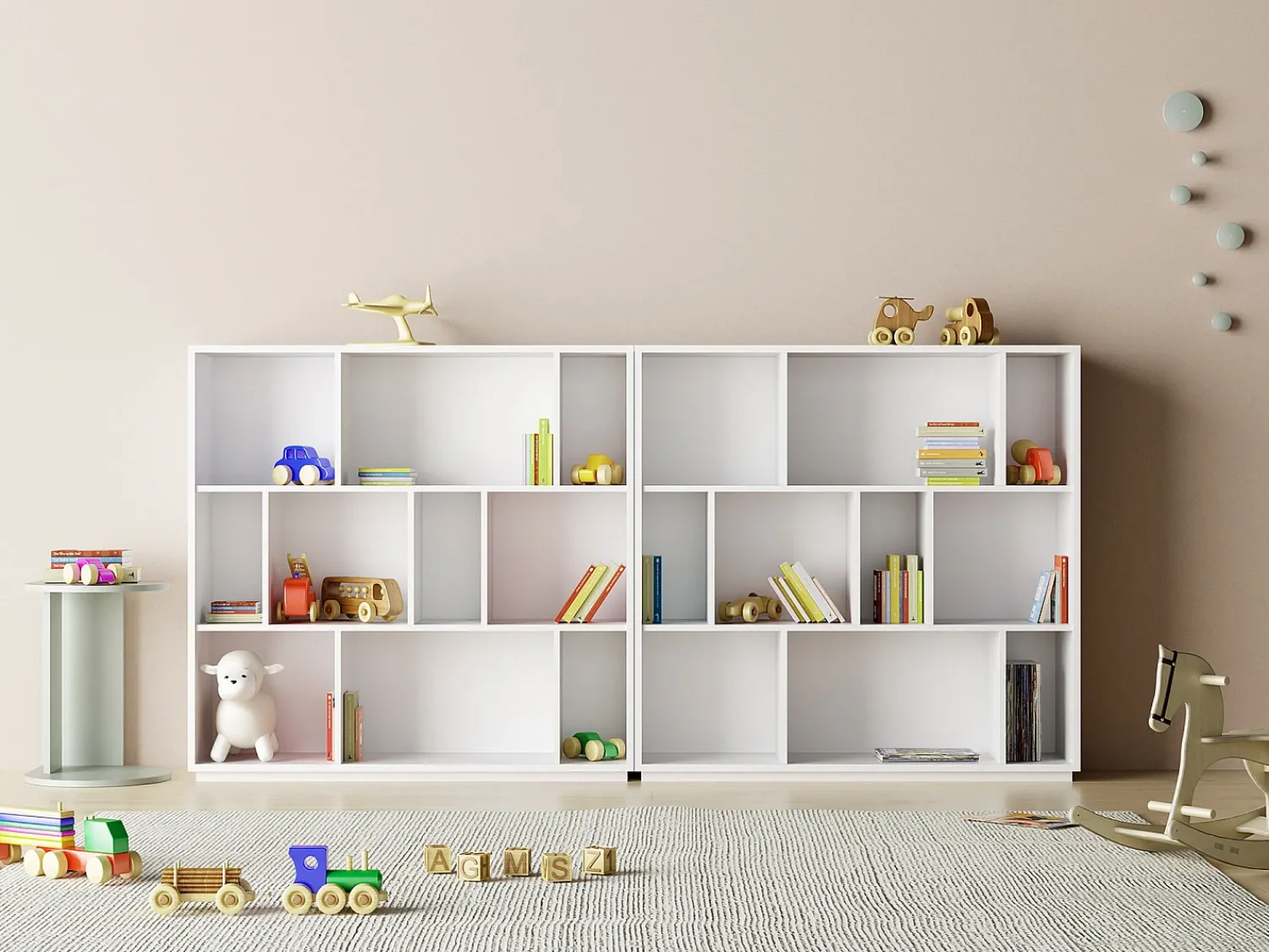 Herdasa Biblioteca 3 prateleiras - A117cm x C119cm x P32cm - Nack^ Biblioteca