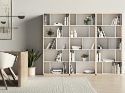 Biblioteca*Herdasa Biblioteca 5 prateleiras - A191cm x C80cm x P32cm carvalho e branco - Nack Branco sujo