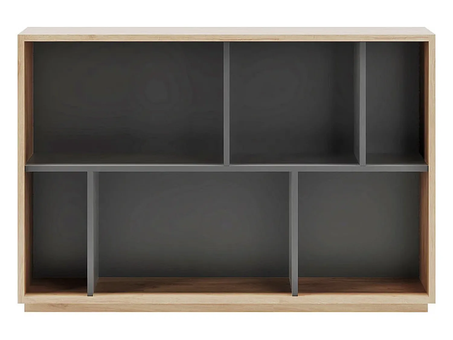 Discount Herdasa Biblioteca 2 prateleiras - A80cm x C119cm x P32cm carvalho e antracite - Nack Cinzento claro