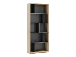 Sale Herdasa Biblioteca 5 prateleiras - A191cm x C80cm x P32cm carvalho e antracite - Nack Cinzento claro