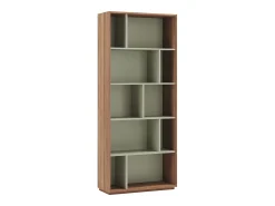 Biblioteca*Herdasa Biblioteca 5 prateleiras - A191cm x C80cm x P32cm nogueira e - Nack Verde