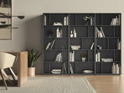 Biblioteca|Herdasa Biblioteca 5 prateleiras - A191cm x C80cm x P32cm antracite - Nack Cinza antracite