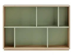 Biblioteca*Herdasa Biblioteca 2 prateleiras - A80cm x C119cm x P32cm carvalho e verde - Nack Verde claro