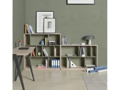 Biblioteca*Herdasa Biblioteca 2 prateleiras - A80cm x C119cm x P32cm carvalho e verde - Nack Verde claro