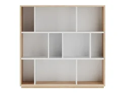 Online Herdasa Biblioteca 3 prateleiras - A117cm x C119cm x P32cm carvalho e branco - Nack Branco sujo