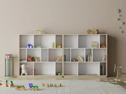 Online Herdasa Biblioteca 3 prateleiras - A117cm x C119cm x P32cm carvalho e branco - Nack Branco sujo