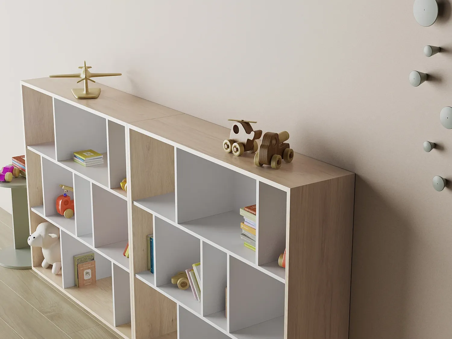 Online Herdasa Biblioteca 3 prateleiras - A117cm x C119cm x P32cm carvalho e branco - Nack Branco sujo