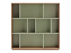 Biblioteca*Herdasa Biblioteca 3 prateleiras - A117cm x C119cm x P32cm nogueira e - Nack Verde