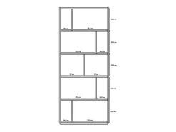 Best Herdasa Biblioteca 5 prateleiras - A191cm x C80cm x P32cm nogueira e antracite - Nack Cinzento