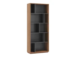 Best Herdasa Biblioteca 5 prateleiras - A191cm x C80cm x P32cm nogueira e antracite - Nack Cinzento