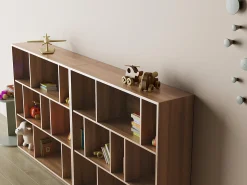 Herdasa Biblioteca 3 prateleiras - A117cm x C119cm x P32cm nogueira - Nack^ Biblioteca