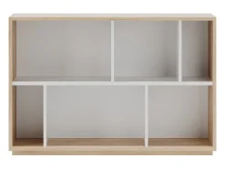 Biblioteca|Herdasa Biblioteca 2 prateleiras - A80cm x C119cm x P32cm carvalho e branco - Nack Branco sujo