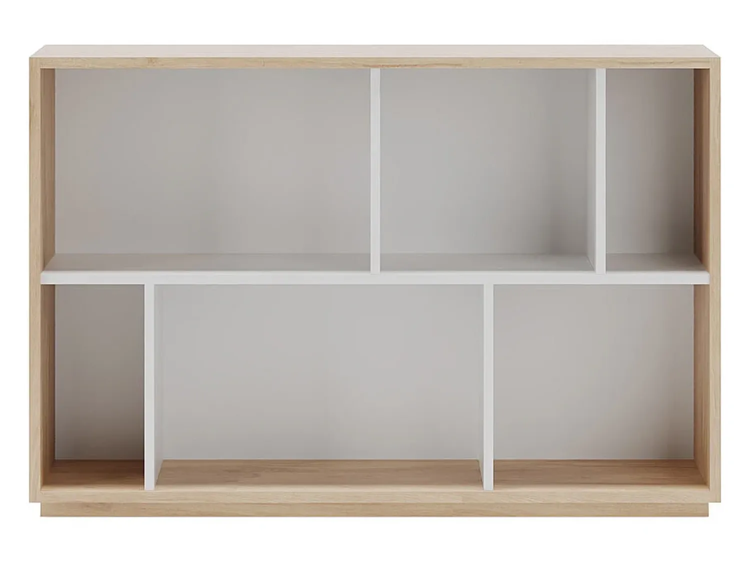 Biblioteca|Herdasa Biblioteca 2 prateleiras - A80cm x C119cm x P32cm carvalho e branco - Nack Branco sujo