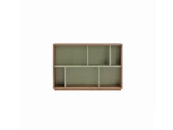 Biblioteca*Herdasa Biblioteca 2 prateleiras - A80cm x C119cm x P32cm nogueira e - Nack Verde