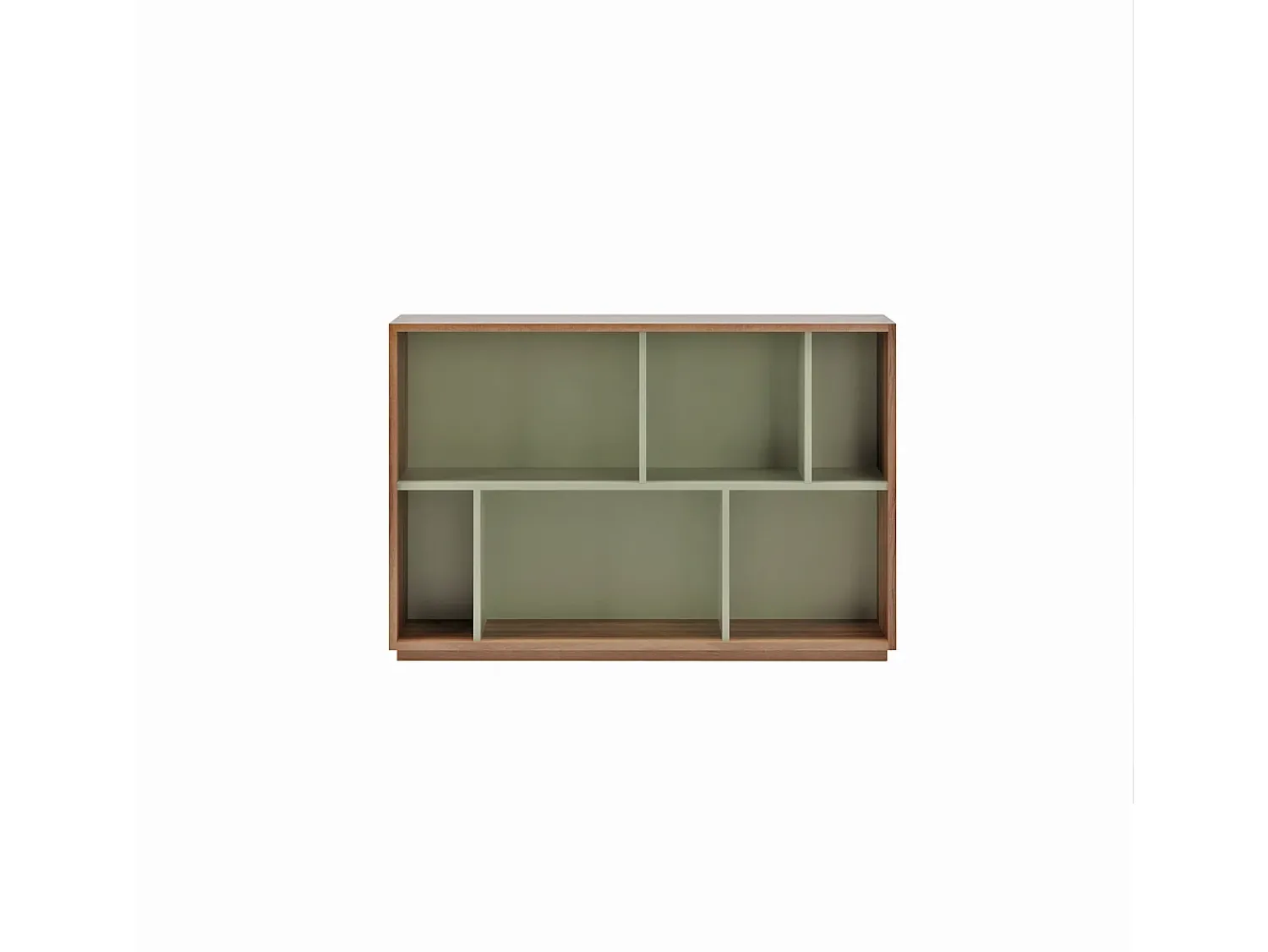 Biblioteca*Herdasa Biblioteca 2 prateleiras - A80cm x C119cm x P32cm nogueira e - Nack Verde