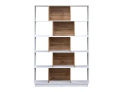 Biblioteca*Vente-unique Biblioteca com 15 nichos - Branco e Natural - DALENOR Natural claro / Branco