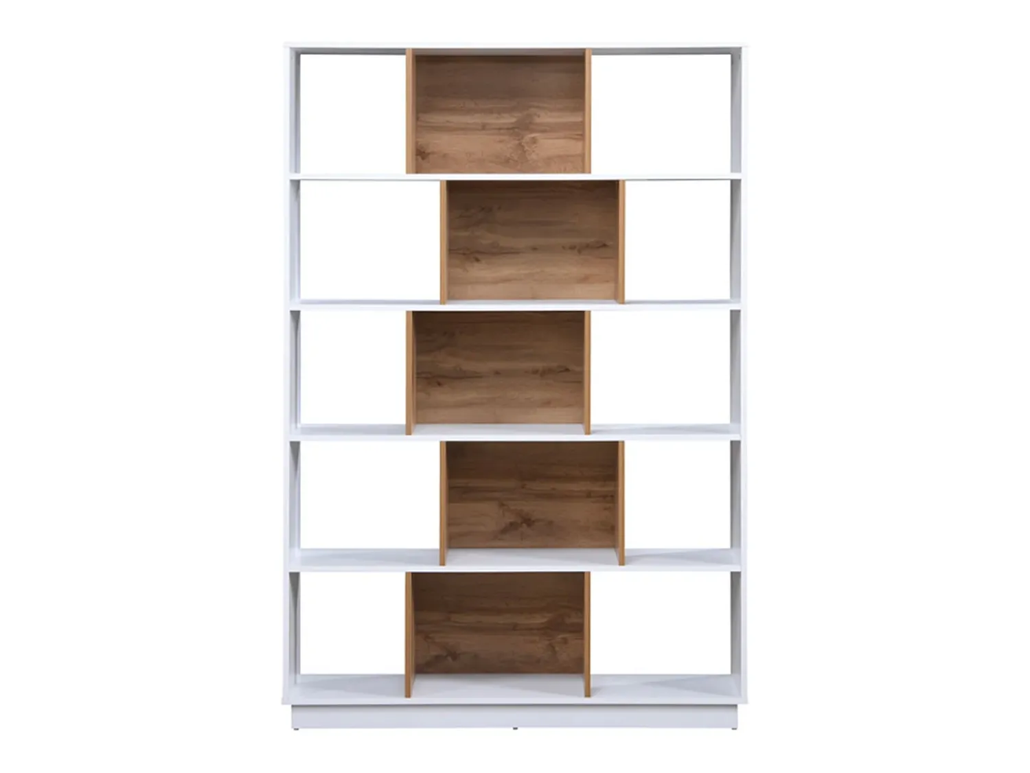 Biblioteca*Vente-unique Biblioteca com 15 nichos - Branco e Natural - DALENOR Natural claro / Branco