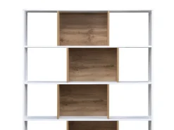 Biblioteca*Vente-unique Biblioteca com 15 nichos - Branco e Natural - DALENOR Natural claro / Branco