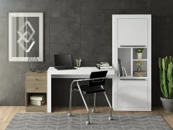 Vente-unique Biblioteca com 2 portas e 3 nichos - C68,5 x L29,9 x A175,5 cm - Cor: - EVAN^ Biblioteca