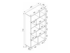 Clearance Vente-unique Biblioteca com 2 portas e 8 nichos - NORSIM de Pascal Morabito Bege