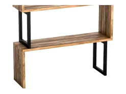 Hot Vente-unique Biblioteca com 3 prateleiras em metal natural claro e preto - ROVENI Preto / Natural claro