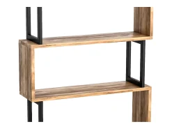Hot Vente-unique Biblioteca com 3 prateleiras em metal natural claro e preto - ROVENI Preto / Natural claro