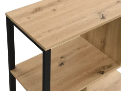 Biblioteca*Vente-unique Biblioteca com arrumação e 1 porta de correr MDF natural e preto - YALENA Preto / Natural claro