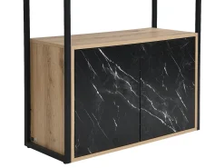 Biblioteca|Vente-unique Biblioteca com arrumação MDF e aço efeito mármore preto e natural - YELANIA Preto / Natural claro