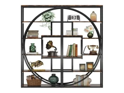 Biblioteca|Tribesigns Biblioteca Industrial de 5 Níveis, Biblioteca com 180 cm de Altura com 8 Prateleiras de Armazenamento Abertas Castanho
