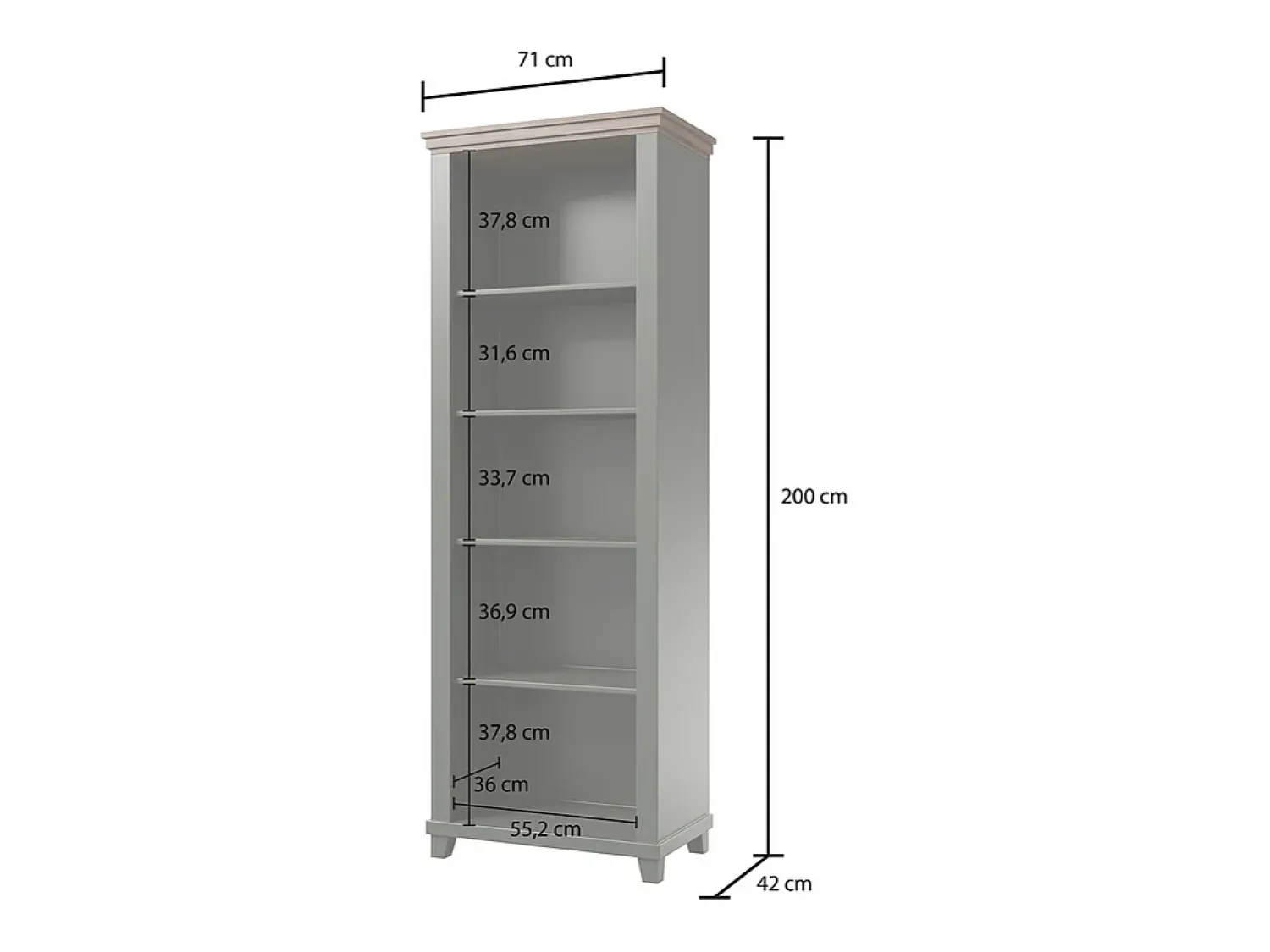 Petits-Meubles Biblioteca Martin e madeira 200cm^ Biblioteca