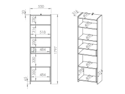 Prateleira|Petits-Meubles Biblioteca Tara madeira 180cm Natural claro