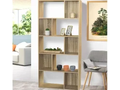 Best Meublorama Bibliothèque 4 niveaux collection BURANO coloris chêne clair Castanho