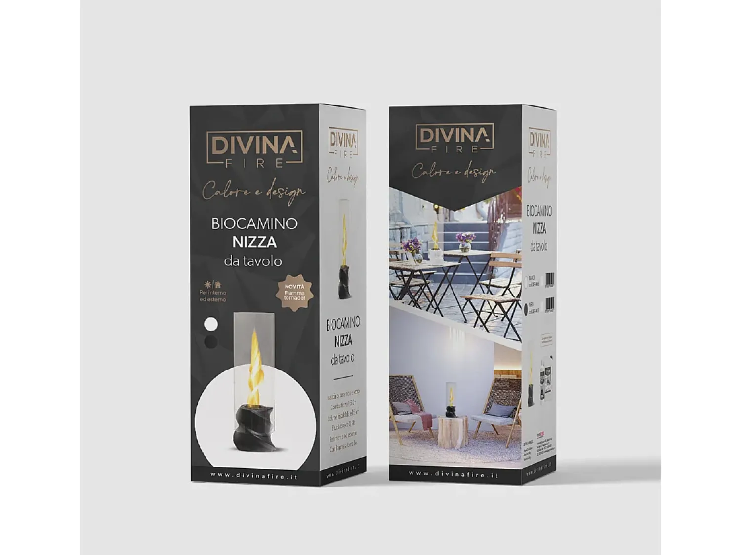 Discount Biolareira de mesa a bioetanol NIZZA D14,5 x H46,5 interno externo Preto