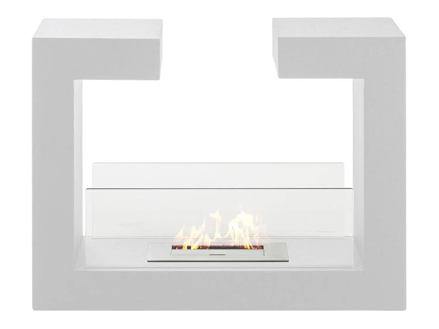 Biolareira de piso de design moderno Tete a tete 2 kW/h^ Lareira