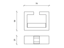 Biolareira de piso de design moderno Tete a tete 2 kW/h^ Lareira