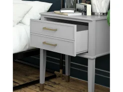 Mesa De Apoio*Dorel Home Blair | Mesa de apoio com 1 gaveta em preto - moldura dourada Cinzento