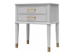 Mesa De Apoio*Dorel Home Blair | Mesa de apoio com 1 gaveta em preto - moldura dourada Cinzento