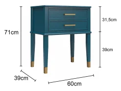 Mesa De Apoio*Dorel Home Blair | Mesa de apoio com 1 gaveta em preto - moldura dourada Cinzento
