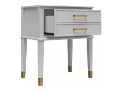 Mesa De Apoio*Dorel Home Blair | Mesa de apoio com 1 gaveta em preto - moldura dourada Cinzento