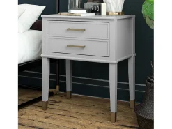 Mesa De Apoio*Dorel Home Blair | Mesa de apoio com 1 gaveta em preto - moldura dourada Cinzento